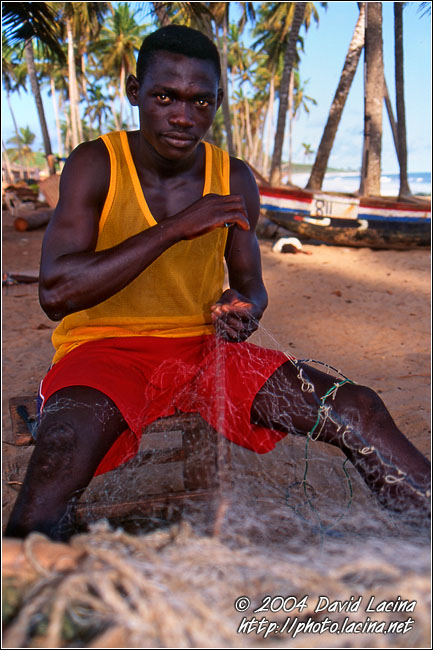 Repairing Nets - Brenu beach, Ghana