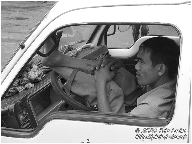 Relaxing In A Car - Vietnam in B&W, Vietnam