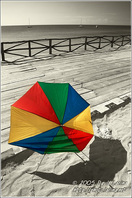 Umbrella On A Beach - Colorized Tanzania, Tanzania