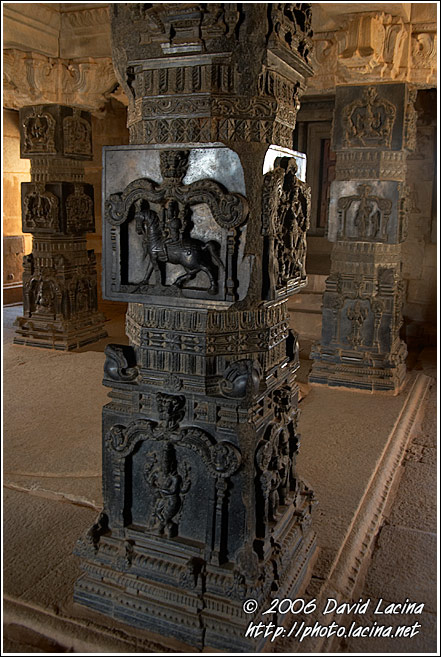 Carved Pillar, Hazara Ramachandra Temple - Hampi Historical, India