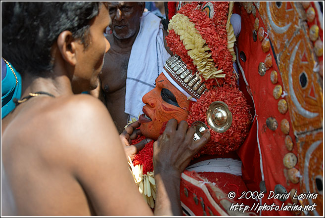 Priest Takes Care Of Kolam - Theyyam Ritual Dance, India