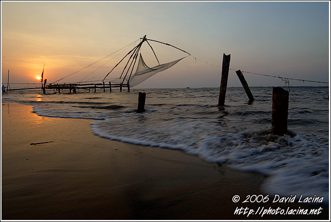 Sunset And Chinese Net - Cochin - Chinese Nets (Cheena vala), India