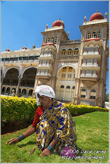 Taking Care Of Mysore Palace - Mysore, India