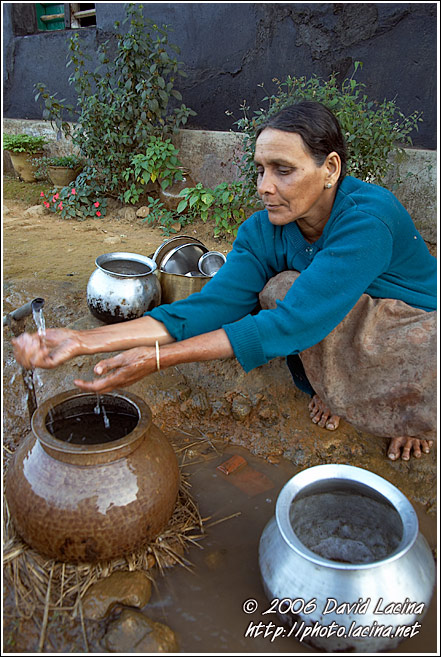 Woman Washing Pots, Coorg (Kodagu) Hills - The People, India
