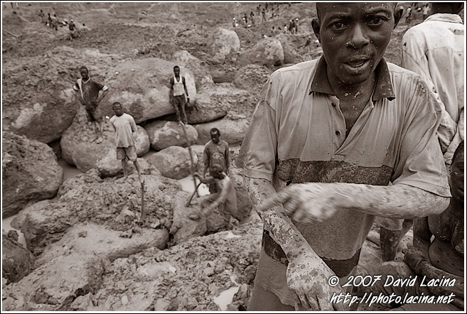 Worker In Diamond Mines - Diamond Mines, Sierra Leone