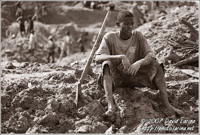 Worker Taking A Rest - Diamond Mines, Sierra Leone