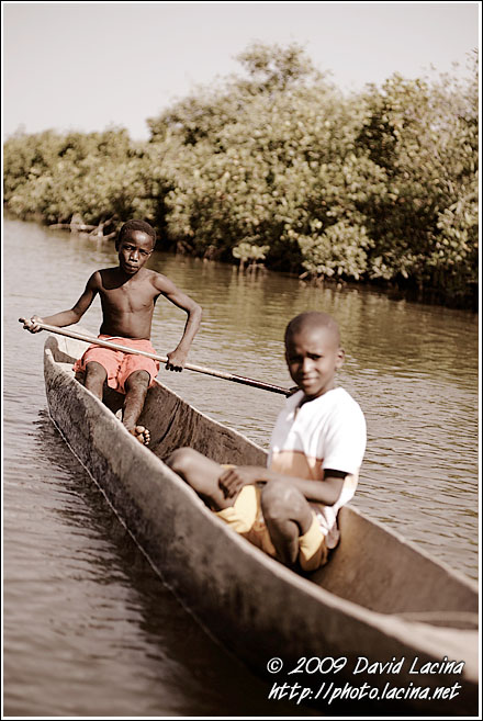 Boys On Pirogue - Casamance, Senegal