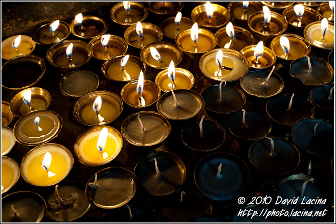 Butter Lamps Offerings - Buddhist Sikkim, India