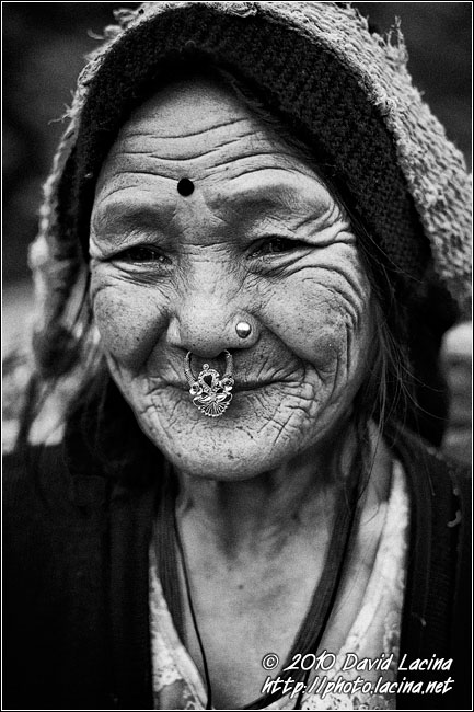 Bhutia Woman - Black And White Snaps, India