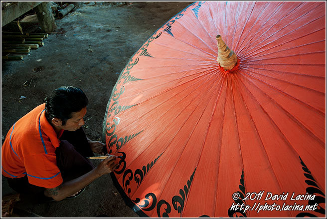 Painting Parasol - Delta Region, Myanmar (Burma)