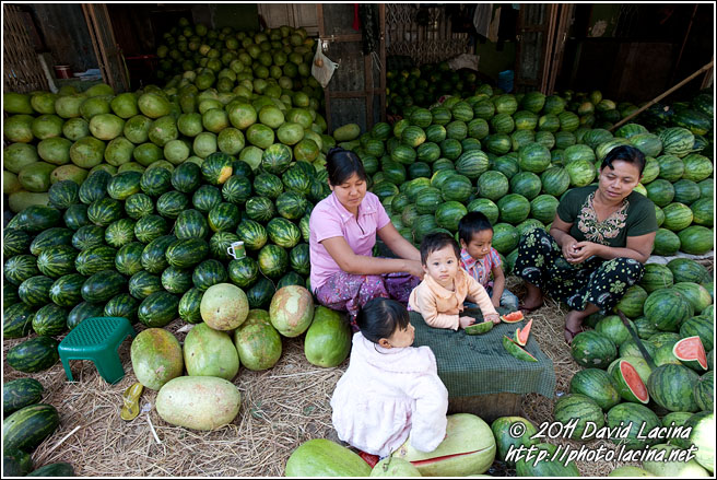 Selling Watermelon - Mandalay, Myanmar (Burma)