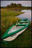 Canoe On Grønmalen Lake, Fjorda In Autumn, Norway