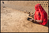 Woman In Brick Factory, Shekhawati, India