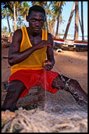 Repairing Nets, Brenu beach, Ghana