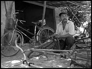 Repairing Bikes, Vietnam in B&W, Vietnam