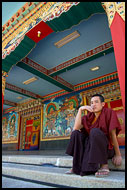 Waiting Monk, Golden Temple, Namdroling Monastery, India