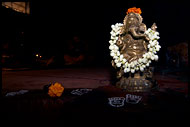 Ganesha God By Stage, Kathakali, India