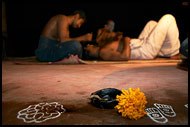 Stage And Perfomers In Preparation, Kathakali, India