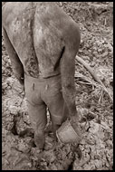 Muddy Body Of A Worker Of Diamond Mine's, Diamond Mines, Sierra Leone