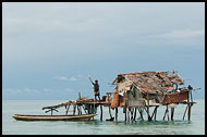 Fixing Boat, Sea gypsies - Bajau Laut, Malaysia