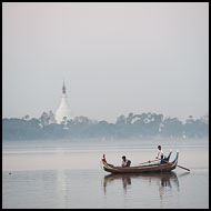 Boat And Stupa, Amarapura, Myanmar (Burma)